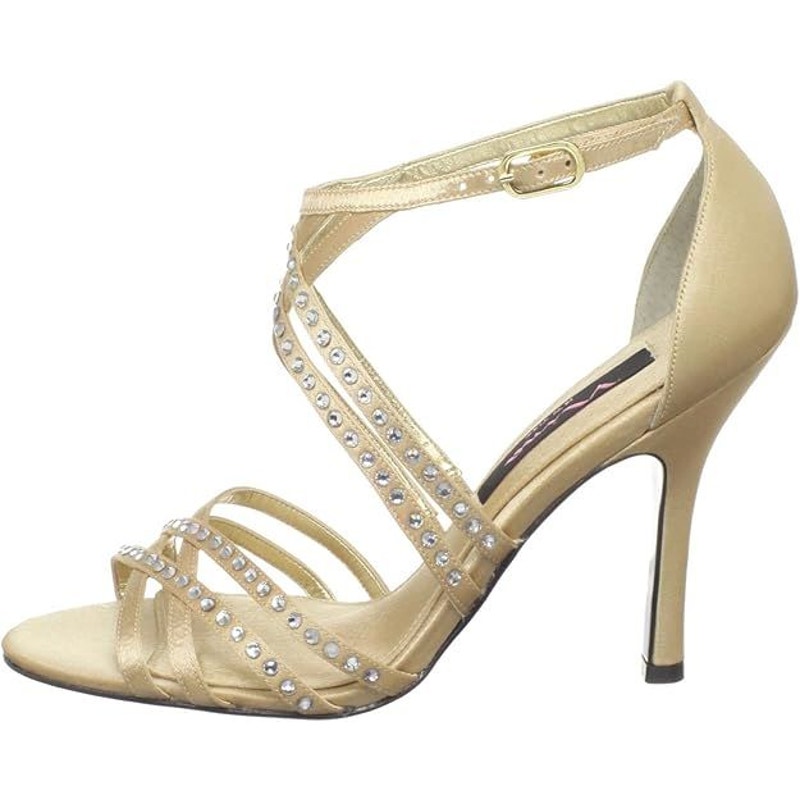 Nina Women's Gold Crysten Satin Ankle-Strap Dress Sandal | Size 8m | New In Box — image 3 of 8